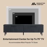 Jodie TV Stand in Charcoal Grey by Manhattan Comfort at Eve Furniture