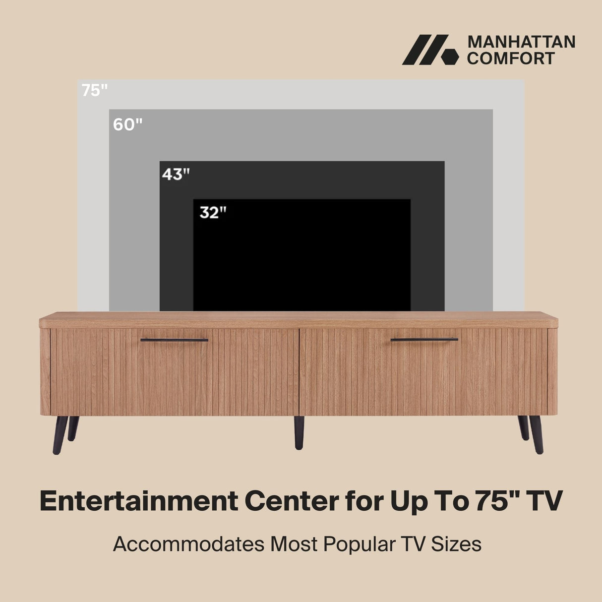 Jodie TV Stand in Maple by Manhattan Comfort at Eve Furniture