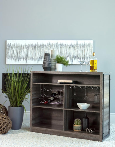 Joe Aged Oak 5-Shelf Bar Unit by Coaster at Eve Furniture