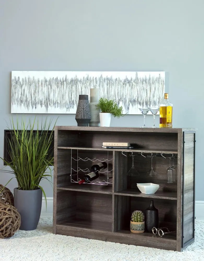 Joe Aged Oak 5-Shelf Bar Unit by Coaster at Eve Furniture