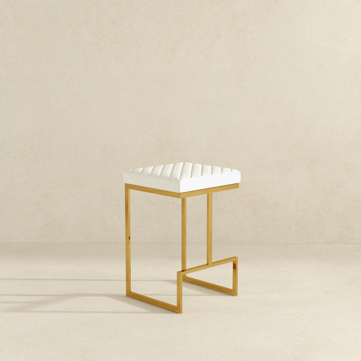 Joel Beige Boucle Counter Stool by Ashcroft Furniture at Eve Furniture