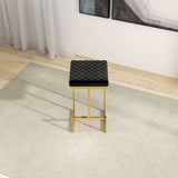 Joel Mid Century Modern Luxury Upholstered Stool 25.5" / Beige Boucle