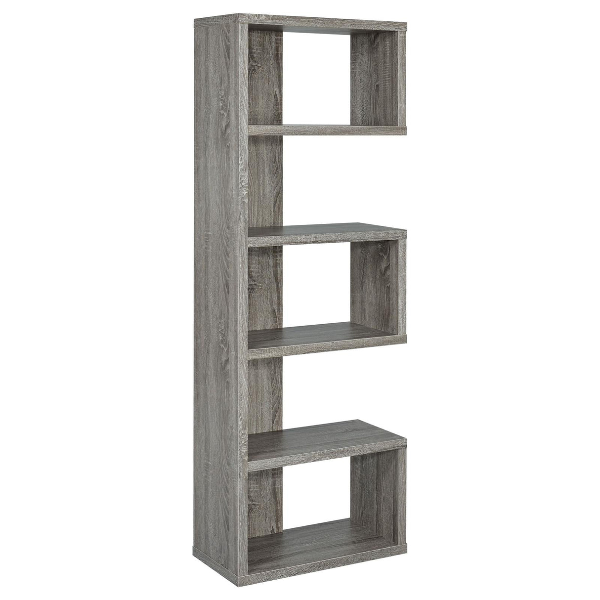 Joey Weathered Gray 5-Tier Bookcase