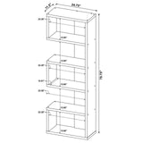 Joey Weathered Gray 5-Tier Bookcase