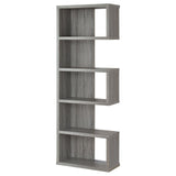 Joey Weathered Gray 5-Tier Bookcase