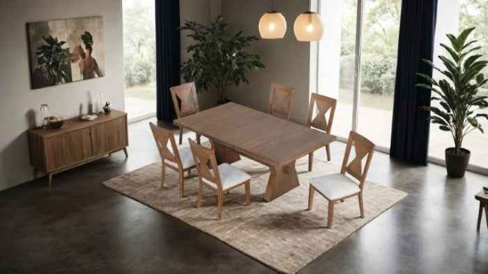 Johannes Rustic Oak 7-Piece Dining Room Set