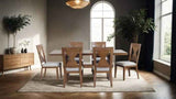 Johannes Rustic Oak 7-Piece Dining Room Set