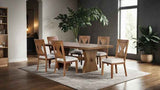 Johannes Rustic Oak 7-Piece Dining Room Set