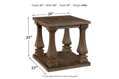 Johnelle Gray End Table by Ashley at Eve Furniture