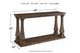 Johnelle Gray Sofa Table by Ashley at Eve Furniture