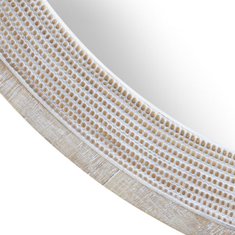 Johnson Natural/White Wall Mirror by Crestview at Eve Furniture