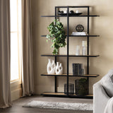 Johnston Brown/Black Etagere by Crestview at Eve Furniture