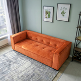 Johnston Burnt Orange Velvet Sofa by Ashcroft Furniture at Eve Furniture