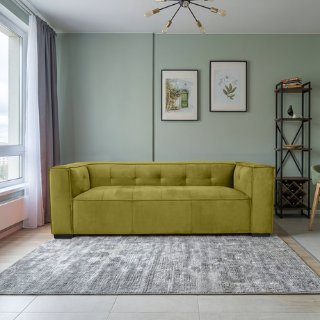 Johnston Olive Green Velvet Sofa by Ashcroft Furniture at Eve Furniture