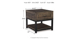 Johurst Coffee Table with 2 End Tables in Grayish Brown by Ashley at Eve Furniture
