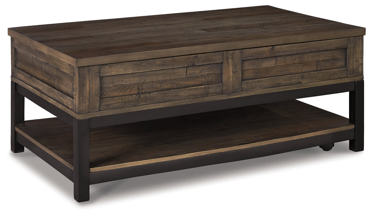 Johurst Coffee Table with 2 End Tables in Grayish Brown by Ashley at Eve Furniture
