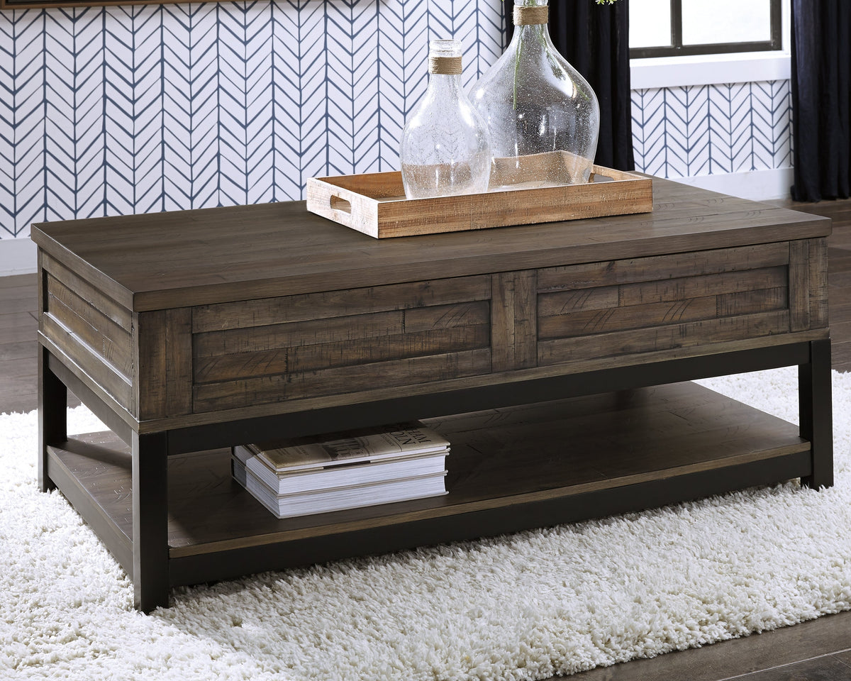 Johurst Coffee Table with 2 End Tables in Grayish Brown by Ashley at Eve Furniture