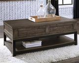 Johurst Coffee Table with 2 End Tables in Grayish Brown by Ashley at Eve Furniture
