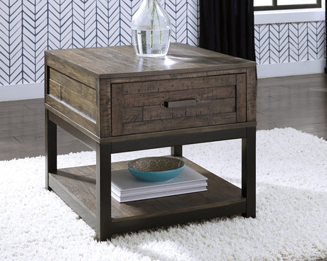 Johurst Coffee Table with 2 End Tables in Grayish Brown by Ashley at Eve Furniture