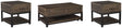 Johurst Coffee Table with 2 End Tables in Grayish Brown by Ashley at Eve Furniture