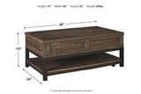 Johurst Grayish Brown Coffee Table with Lift Top by Ashley at Eve Furniture