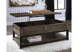 Johurst Grayish Brown Coffee Table with Lift Top by Ashley at Eve Furniture