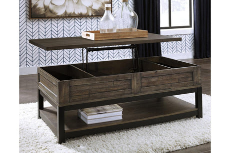 Johurst Grayish Brown Coffee Table with Lift Top by Ashley at Eve Furniture