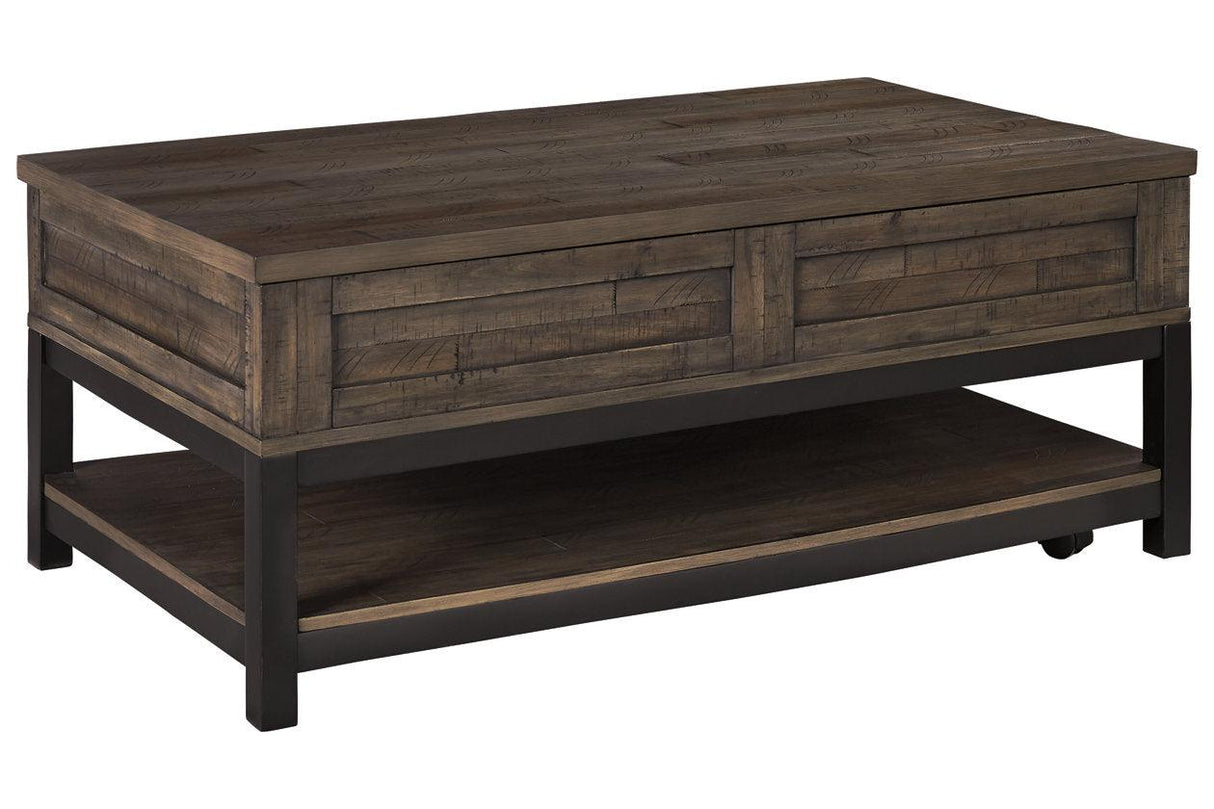 Johurst Grayish Brown Coffee Table with Lift Top by Ashley at Eve Furniture