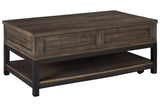 Johurst Grayish Brown Coffee Table with Lift Top by Ashley at Eve Furniture