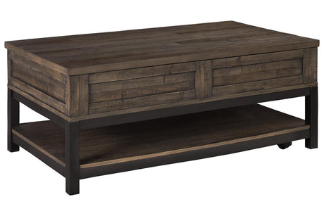Johurst Grayish Brown Coffee Table with Lift Top by Ashley at Eve Furniture
