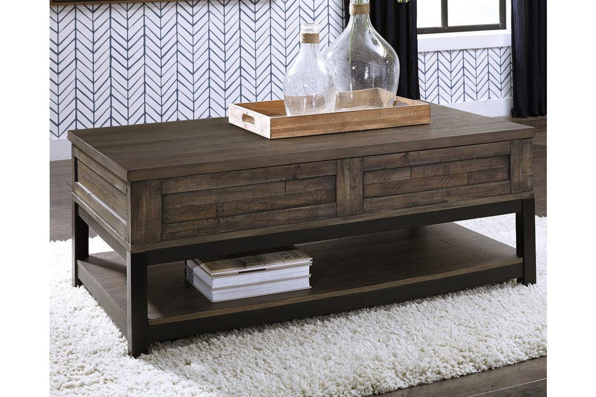 Johurst Grayish Brown Coffee Table with Lift Top by Ashley at Eve Furniture