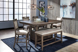 Johurst Grayish Brown Counter Height Dining Table by Ashley at Eve Furniture