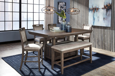 Johurst Grayish Brown Counter Height Dining Table by Ashley at Eve Furniture
