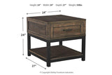 Johurst Grayish Brown End Table by Ashley at Eve Furniture