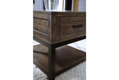 Johurst Grayish Brown End Table by Ashley at Eve Furniture