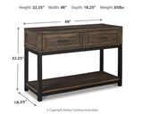 Johurst Grayish Brown Sofa/Console Table by Ashley at Eve Furniture