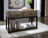 Johurst Grayish Brown Sofa/Console Table by Ashley at Eve Furniture