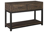Johurst Grayish Brown Sofa/Console Table by Ashley at Eve Furniture