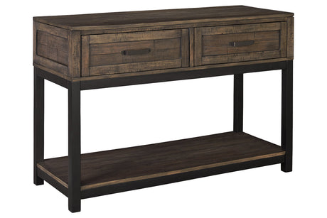 Johurst Grayish Brown Sofa/Console Table by Ashley at Eve Furniture