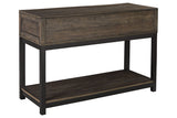 Johurst Grayish Brown Sofa/Console Table by Ashley at Eve Furniture
