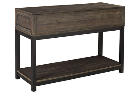 Johurst Grayish Brown Sofa/Console Table by Ashley at Eve Furniture