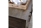 Johurst Grayish Brown Sofa/Console Table by Ashley at Eve Furniture