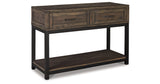 Johurst Grayish Brown Sofa/Console Table by Ashley at Eve Furniture