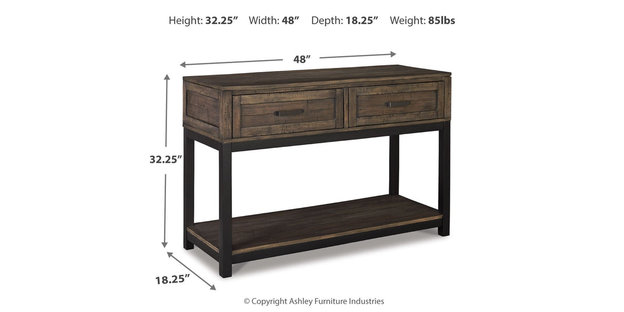 Johurst Grayish Brown Sofa/Console Table by Ashley at Eve Furniture