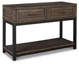 Johurst Grayish Brown Sofa/Console Table by Ashley at Eve Furniture