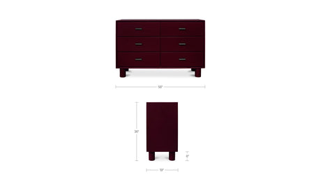 Jolene 6 Drawer Dresser Deep Red by Moe's Home at Eve Furniture