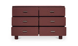 Jolene 6 Drawer Dresser Deep Red by Moe's Home at Eve Furniture