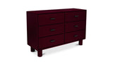 Jolene 6 Drawer Dresser Deep Red by Moe's Home at Eve Furniture