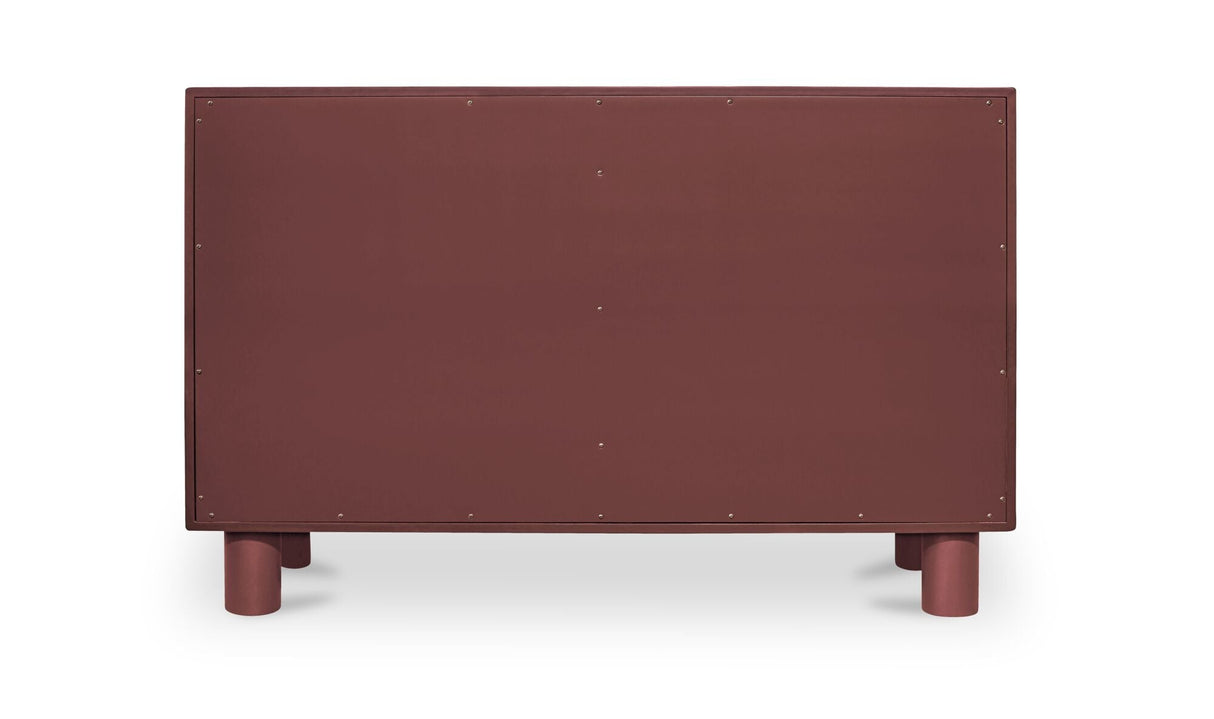 Jolene 6 Drawer Dresser Deep Red by Moe's Home at Eve Furniture