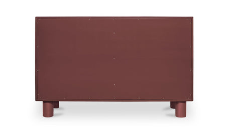 Jolene 6 Drawer Dresser Deep Red by Moe's Home at Eve Furniture